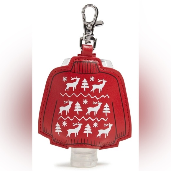 Vera Bradley Accessories - Vera Bradley Hand Sanitizer Holder "Merry Mischief Ornaments" Red Keychain NWT